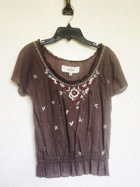 Abercrombie & Fitch Floral Embroidered Blouse